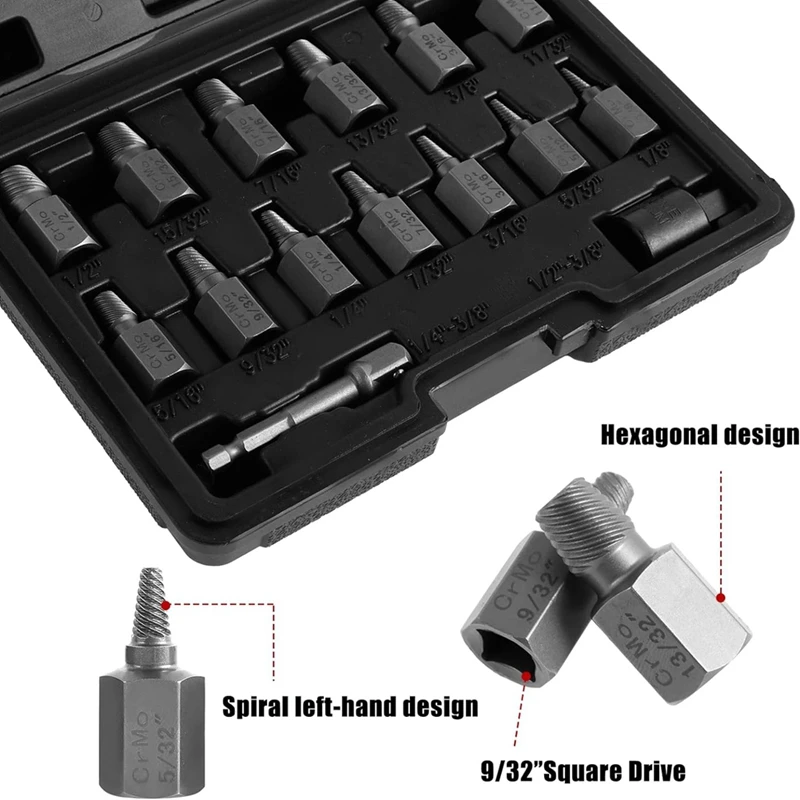 Jeu d'extracteurs de vis, dissolvant de boulons dénudés, kit flacon de boulons pour boulons cassés remodelés, goujons, kg