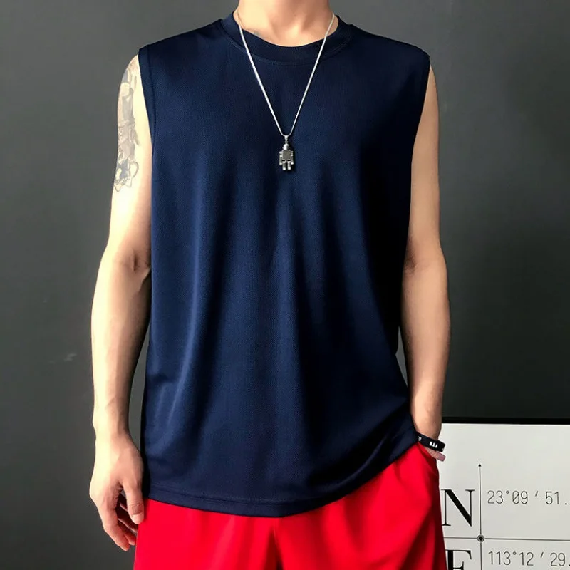 

Quick-drying Solid Color Vest Summer Men's Tide Loose Sports Fitness Sleeveless Vest Student Undershirt Sleeveless T-shirt