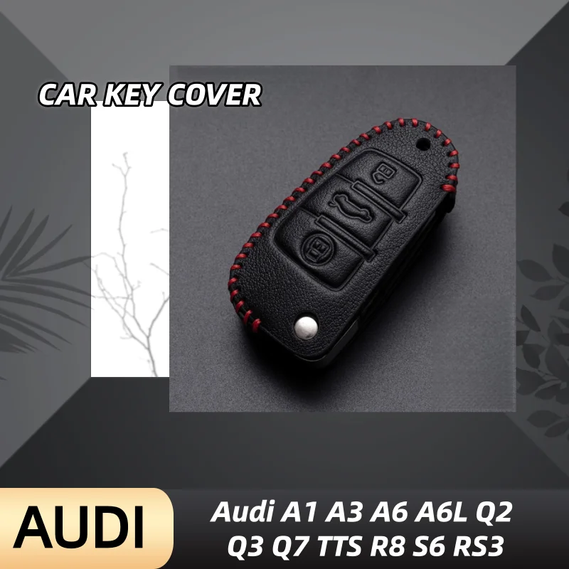 

New Car Flip Key Cover Case For Audi C5 C6 R8 A1 A3 A4 A5 A6 A7 Q3 Q5 Q7 S6 B6 B7 B8 8P 8V 8L TT RS RS3 S3 Sline Accessories