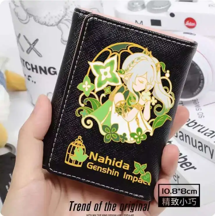 Anime Genshin Impact Nahida mode portefeuilles PU sac à main carte pièce de monnaie moraillon sac d'argent Cosplay cadeau B231 Anime
