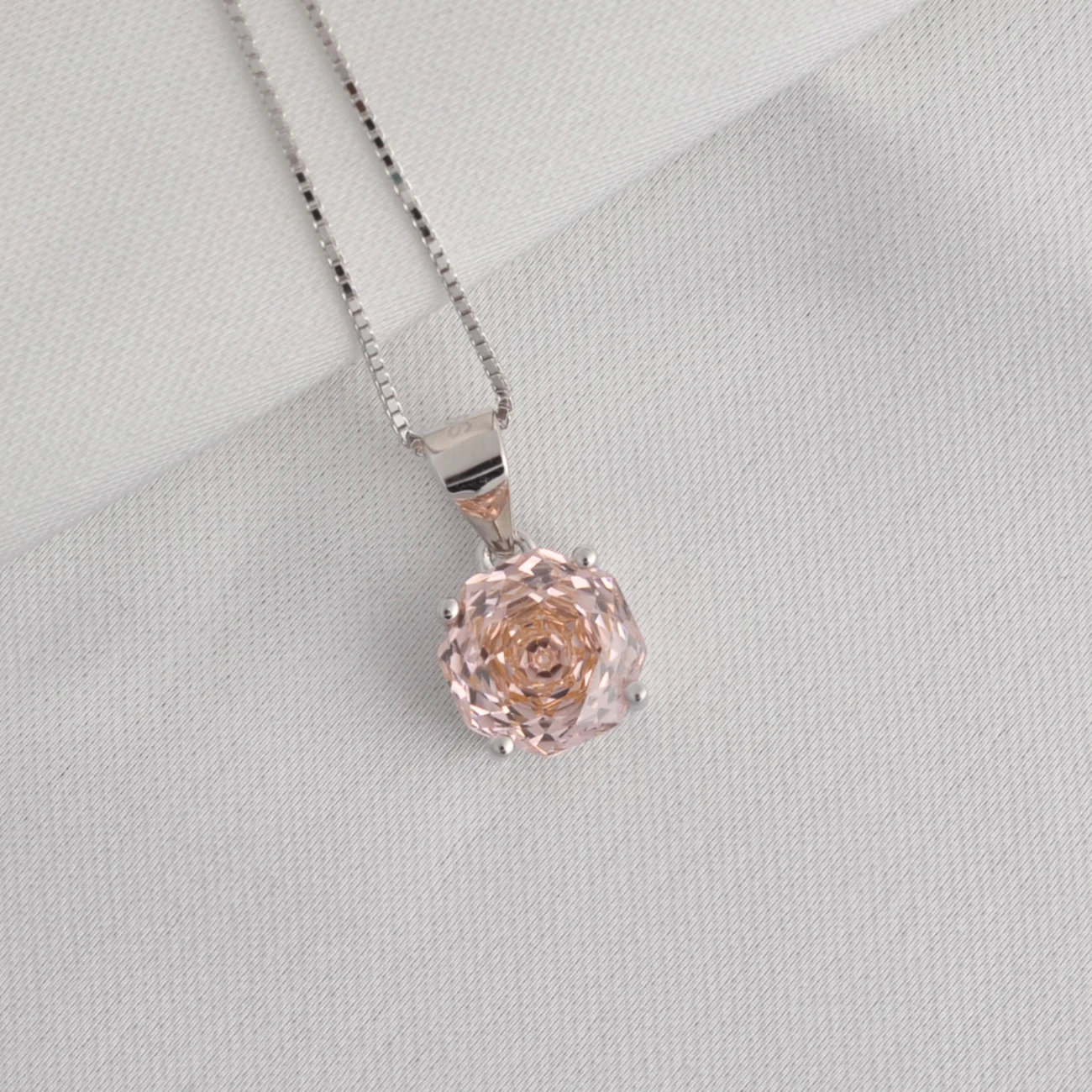 POTIY 2ct Morganit Rosa Kubisches Zirkonium CZ Achteckiger Rosenschliff Anhänger Ohne Kette 925 Sterling Silber Geschenk für Sie – Detail 15
