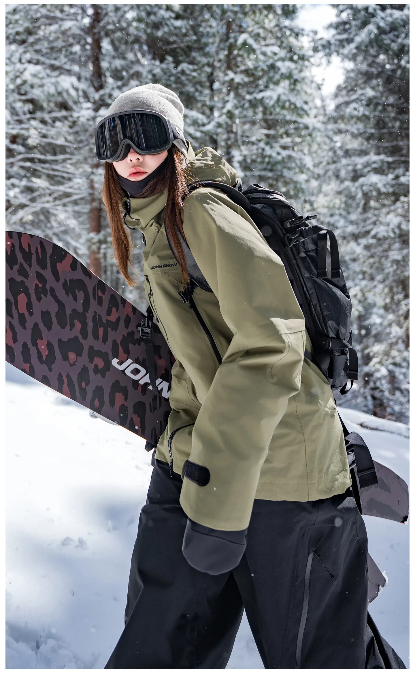 2026 John Snow Unisex Lose Skijacke Vollständig Versiegelt Wasserdicht Winddicht Warme Snowboardjacke für Männer und Frauen Winter Outdoor – Detail 35