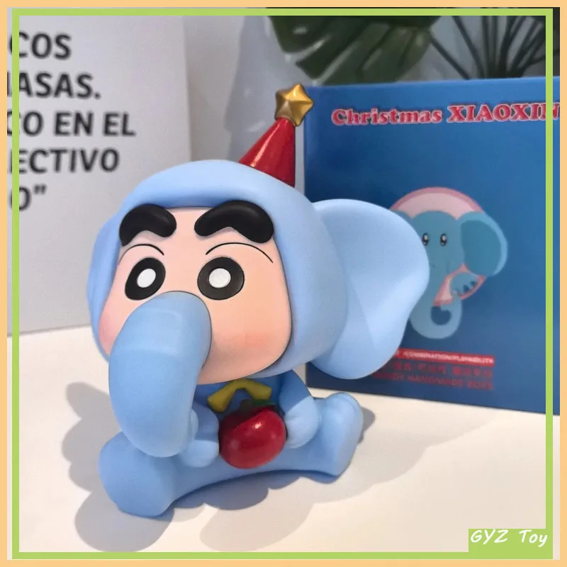 Miniso Crayon Shin-Chan Cos Elephant With Long Nose Trunk Figurine Movable Figure Christams Xiaoxin Model Toy Custom Figurine