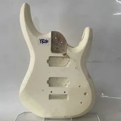 YB210 White Color Solid Wood 2 Points Bridges Electric Guitar Body Unfinished Surface Damages and Dirty Right Hand DIY Parts