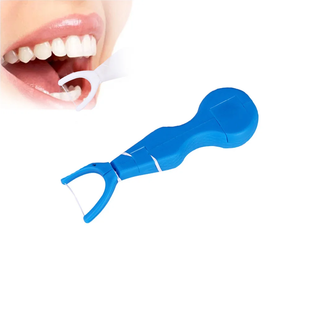 3 pçs palheta de fio dental flosser carretel fio plano núcleo de substituição de fio dental (branco + rosa + azul)