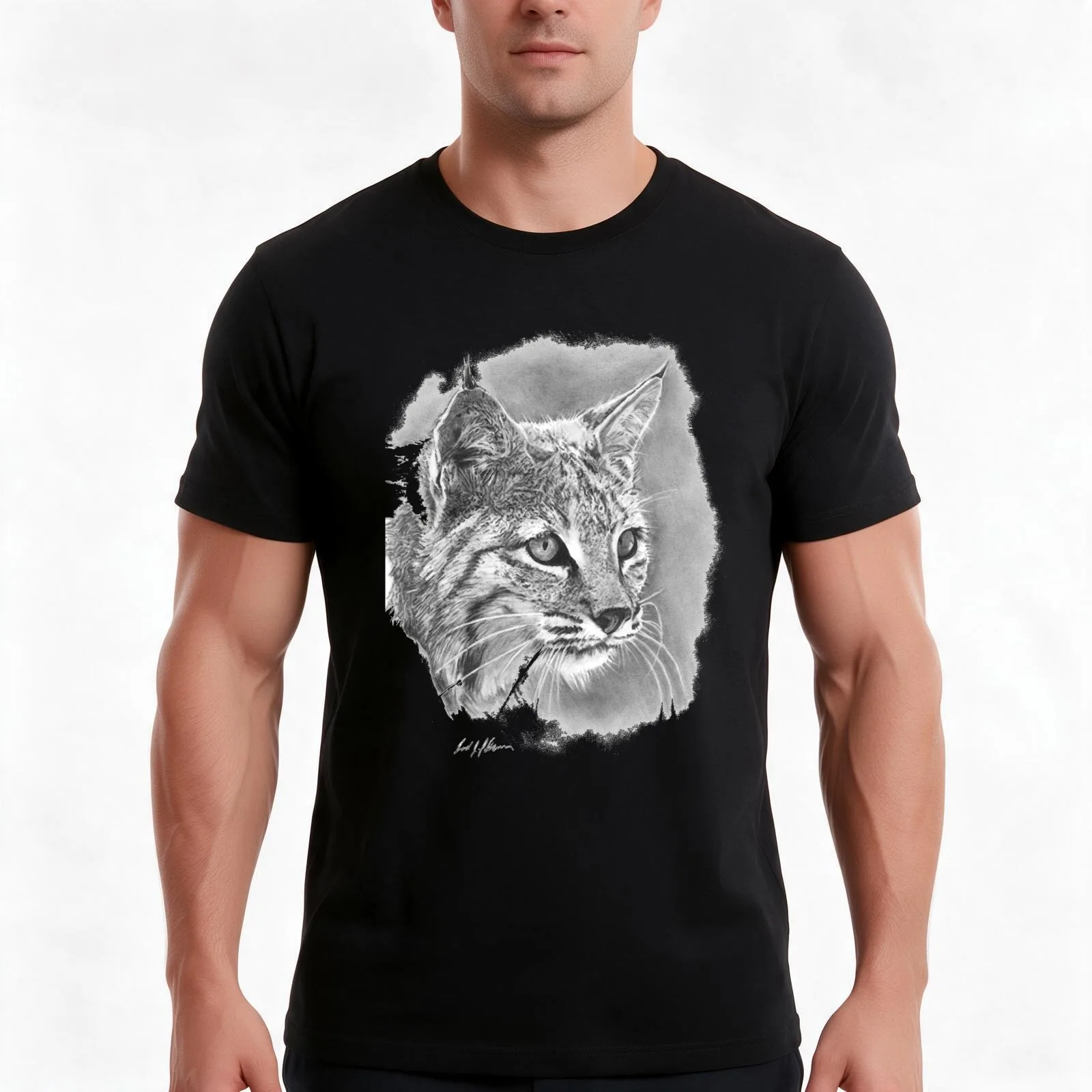 Bobcat - Big Cat - Wild Cat T-Shirt, Summer Casual Cotton Tee, Oversized Streetwear Tops, Vintage Graphic Print, 100% Cotton