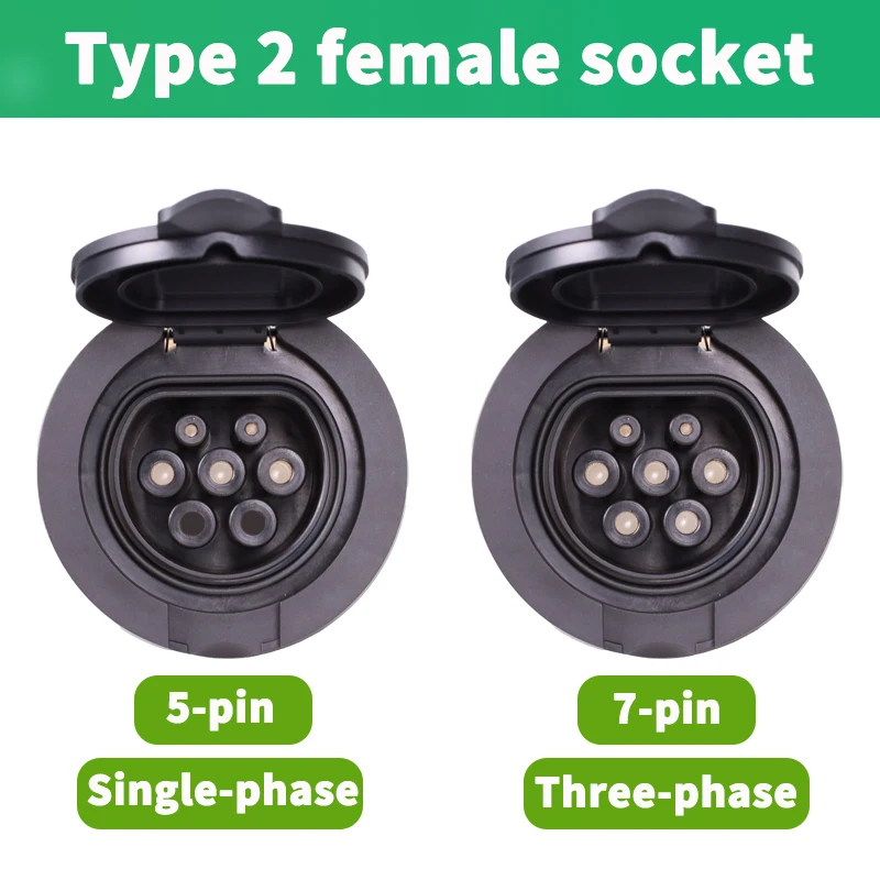 

WUFEN IEC 62196-2 Тип 2, гнездовая розетка 16A 32A, 1/3 фазы EV Type2, розетка для европейской профессиональной зарядной станции для электромобилей, компании