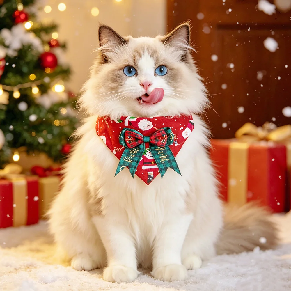 Pet Collars Christmas Dog Scarves Can Be Used To Pull Cats Bibs and Bow Decorations Dog Accessories