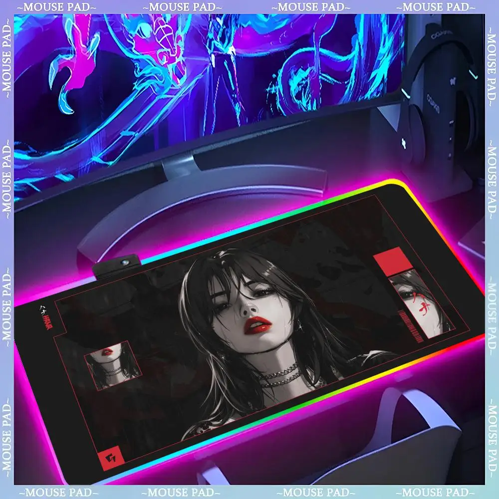 E-sports G_GLSSWRKS Yuki Aim Mouse Pad RGB Keyboard Cover Desk-mat Colorful Surface Waterproof Multi-size World Computer GamerM