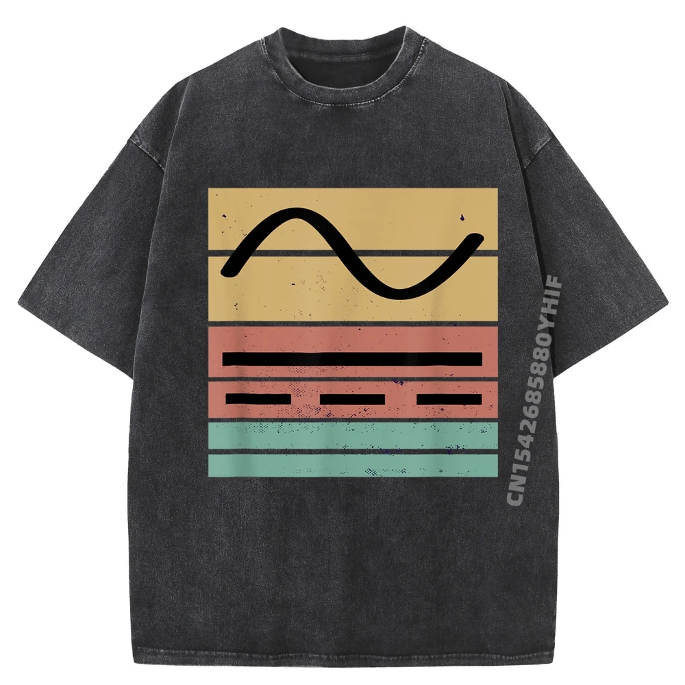 

Current Sine Wave Electrician Electrical Engineer Mens Dad Oversized T Shirt Men Normal Graphic Washed Shirt