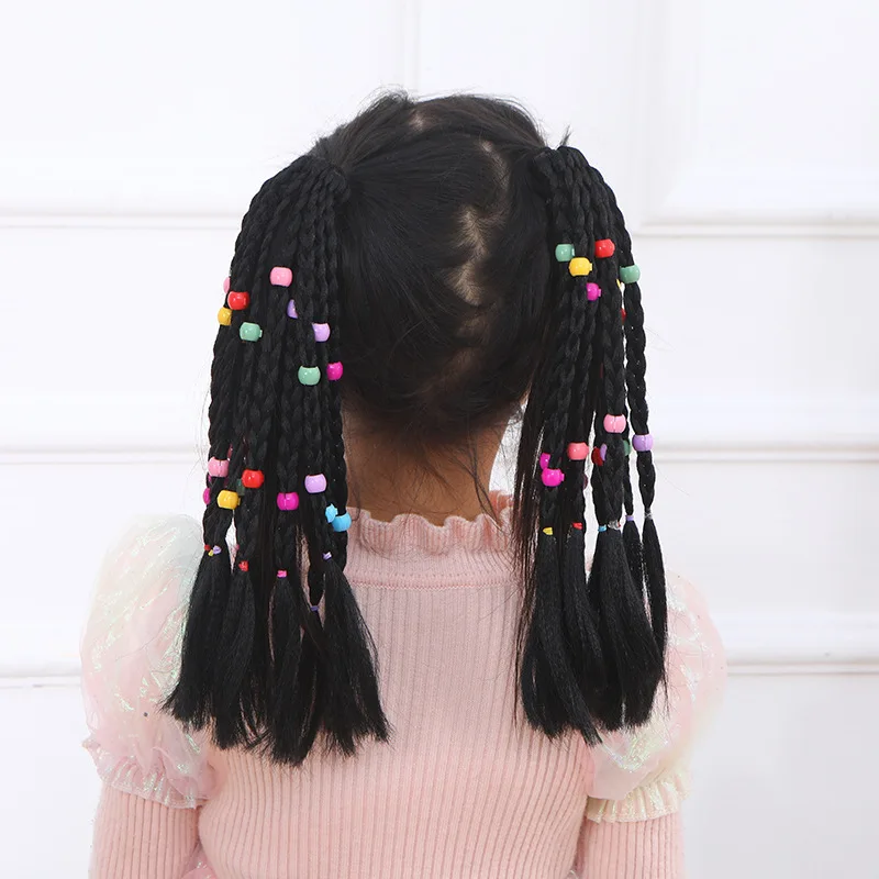 1PC New Lovely Girls Braided Wigs Ponytail Headbands Rubber Bands Hair Bands Headwear Kids Hair Accessories Hair Ornament