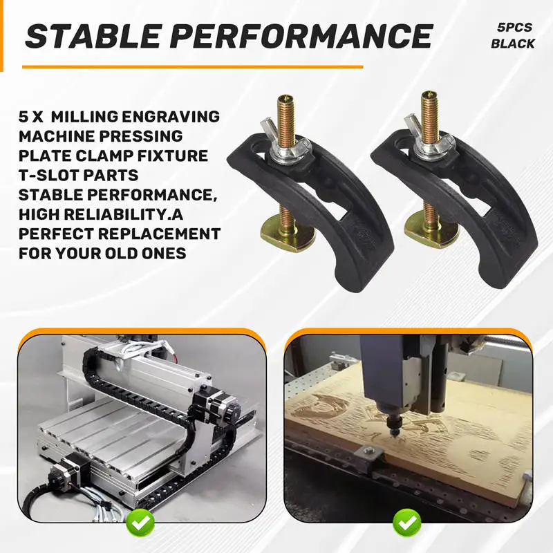 5 x CNC Milling Engraving Machine Pressing Plate Clamp Fixture T-Slot Parts-A73M