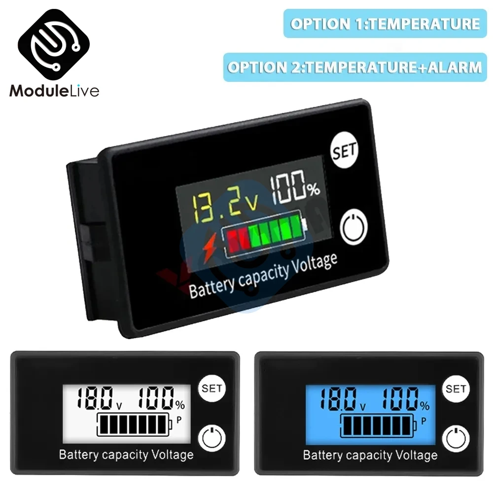 6133A DC8V-100V woltomierz do akumulatora miernik mocy miernik mocy litowo-LiFePO4 ogniwo kwasowo-ołowiowe 12V 24V 48V do baterii LCD