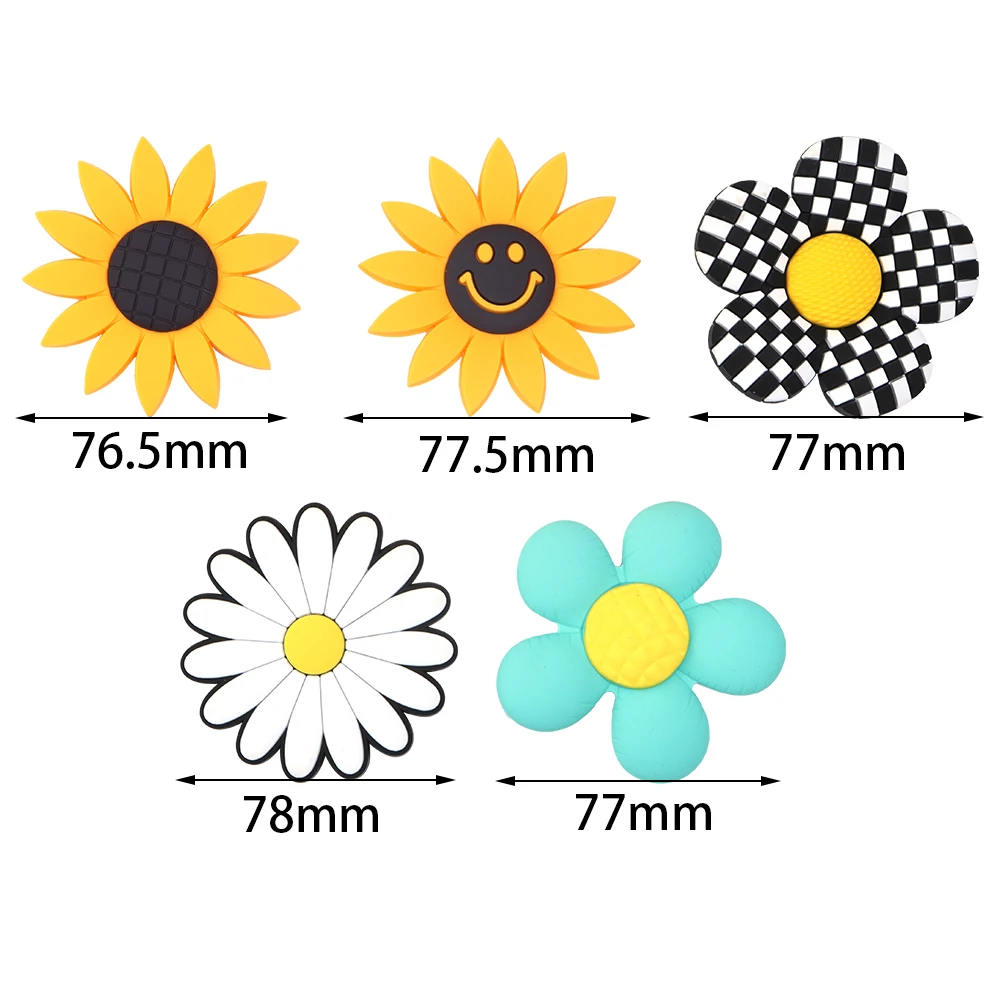 2Pcs/Lot PVC Beach Bag Charms Decoration Colorful Flower Shape Insert Charms Back Button For DIY Crafts Beach Bag Tote Accesso