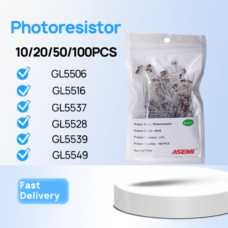 

Photoresistor Kit Photo Light Sensitive Resistor GL5506 GL5516 GL5528 GL5537 GL5539 Photoconductive Resistance