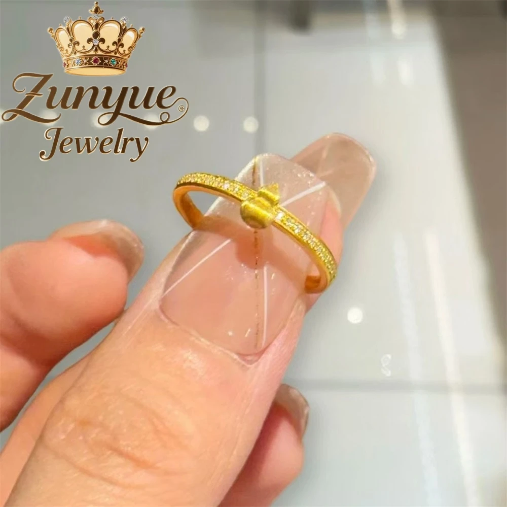 

Gold Sand Ring, High-End Small Gourd Open Ring, Niche Light Luxury Style, Versatile And Exquisite Ring Fashion Jewelry Charms