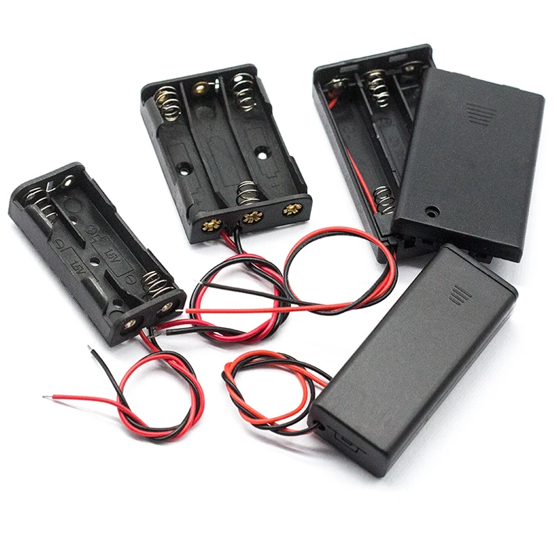 No.7 Battery Box 4.5V With Wire Cover 12V With Switch AAA Plastic Charging Compartment 3V Rechargeable Mobile Power DIY