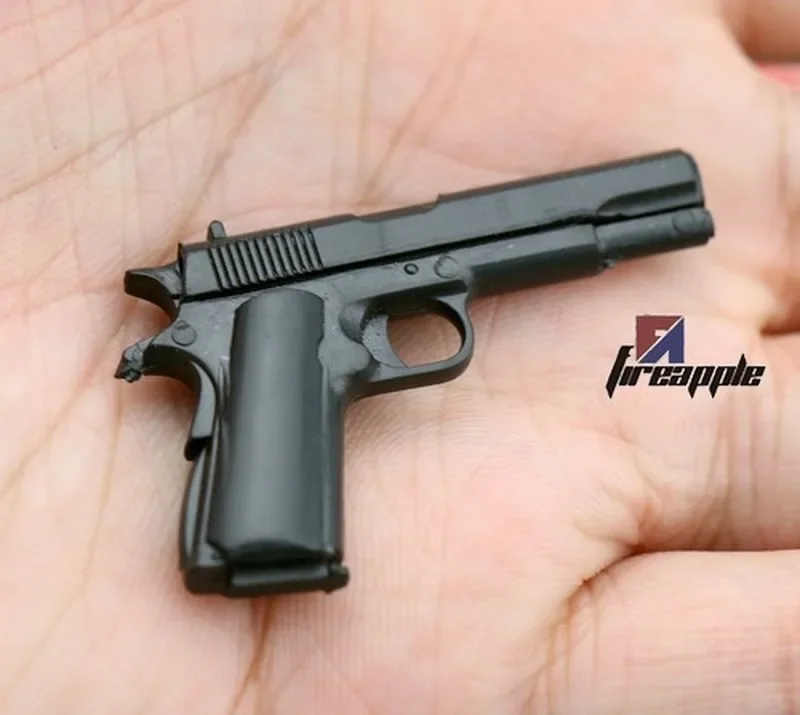 4D 타입 M1911 A1 블랙 권총 모델, 군인 액세서리 무기, 부속품 플라스틱 총, 간단한 모델, 12 인치 액션 피규어 DIY, 1/6 체중계