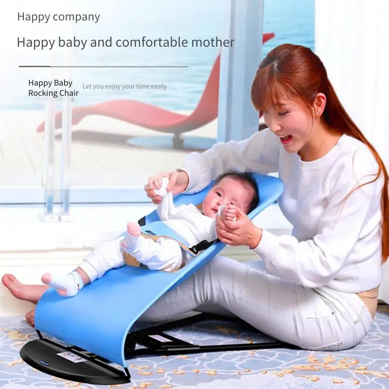 Детское кресло-качалка с откидной спинкой, складной детский шезлонг с вибрацией для новорожденных 0-12 месяцев, всесезонное использование, без музыки