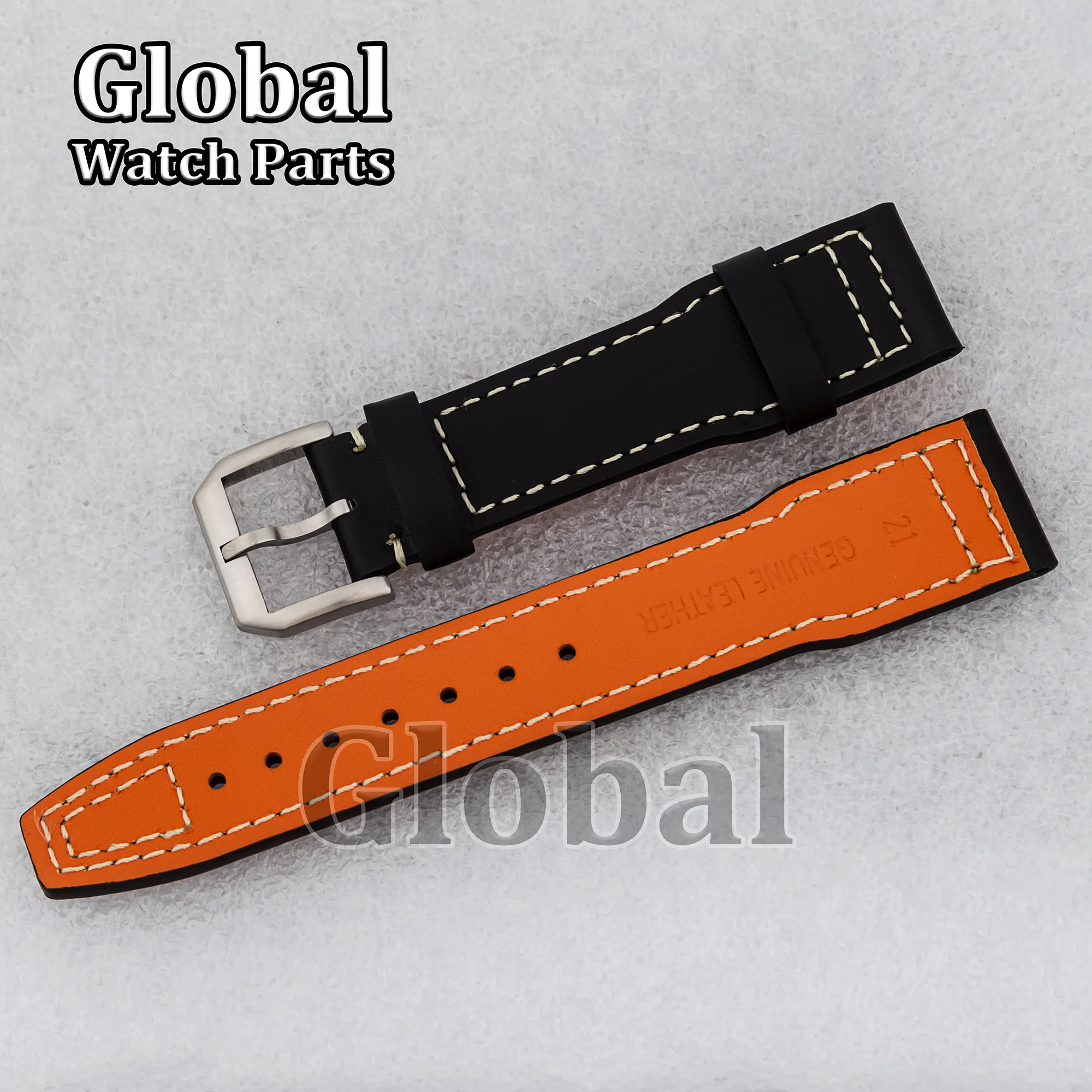 21mm High Quality Genuine Leather Watch Band Men's Watch Srtap for Mark XX Stainless Steel Buckle Watchband Strap