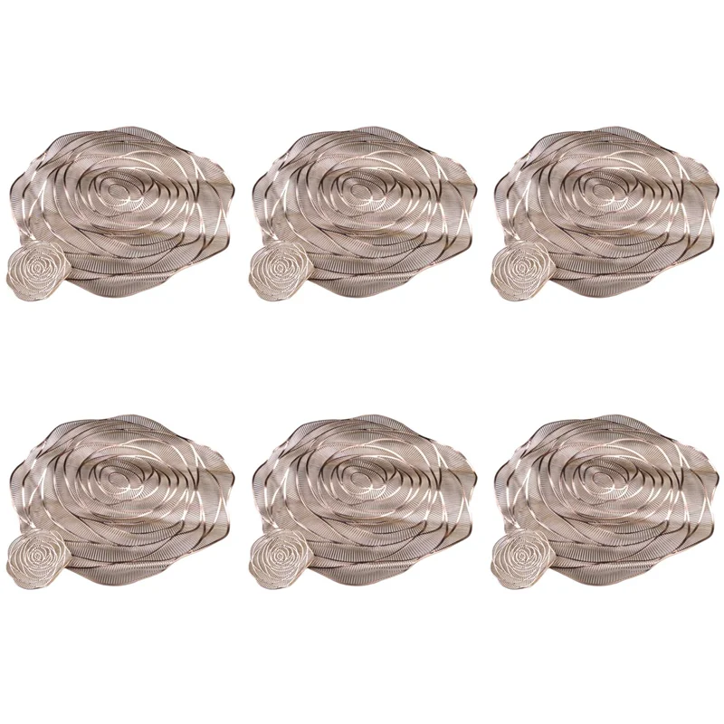 

Набор салфеток и подставок из 6-х прессованных круглых ковриков для столовых приборов, подставки для обеденного стола, внутренние подставки на день Святого Валентина