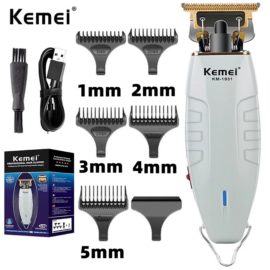 

Kemei 1931 Powerful Electric Hair Trimmer Beard Grooming For Men Rechargeable Clipper Hair Cutting Machine Blade Can Be Zero