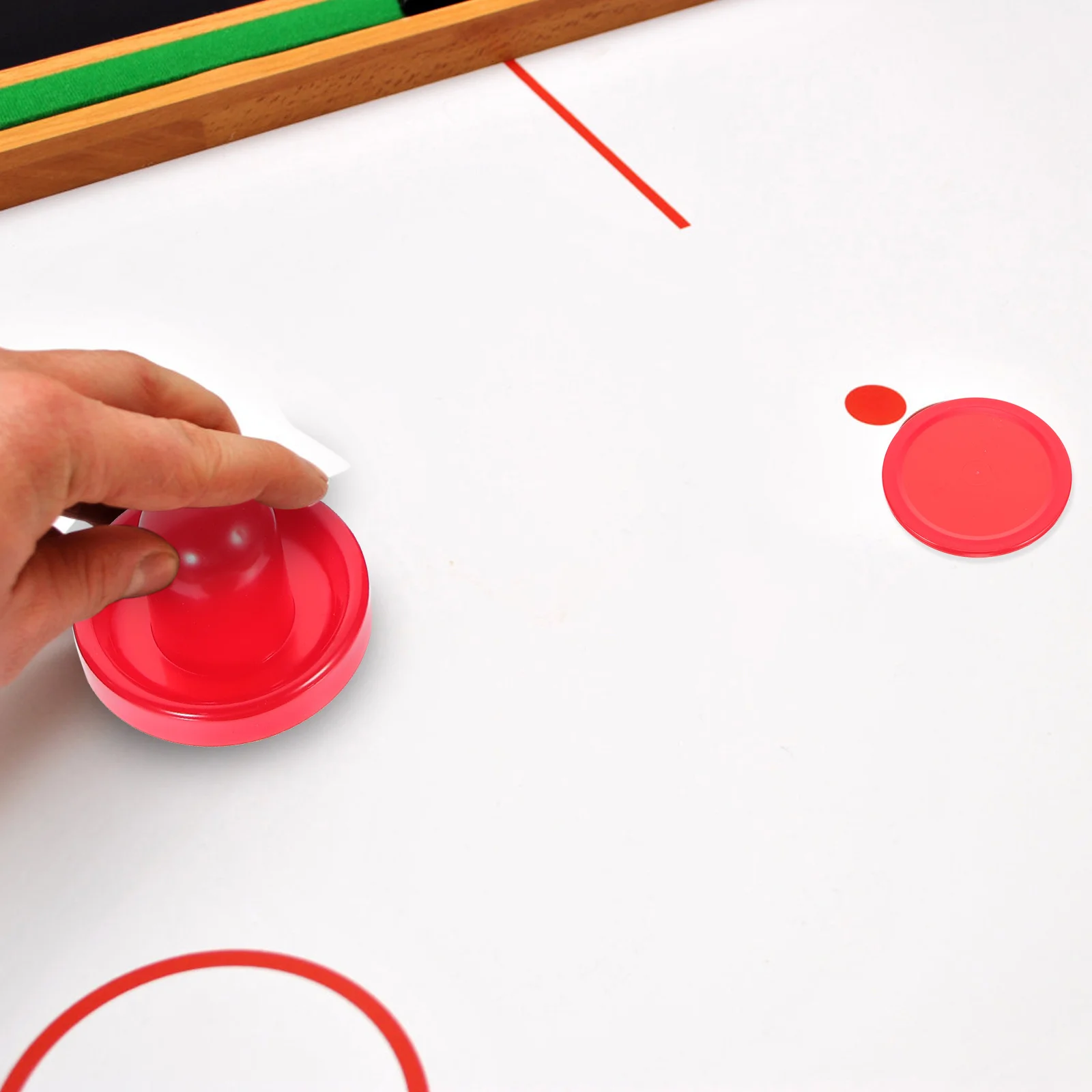 

16Pcs Air Hockey Equipment Set 76Mm Pucks and Pushers for Standard Tables Hard Non-Brittle Material Easy Glide Felt Bottom Red