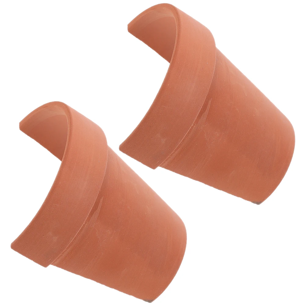 

2Pcs Tortoise Hideout Reptile Shelter Pottery Clay Basking Platform Turtle Habitat Resting Cave Ornament Reptile Hideout Cave