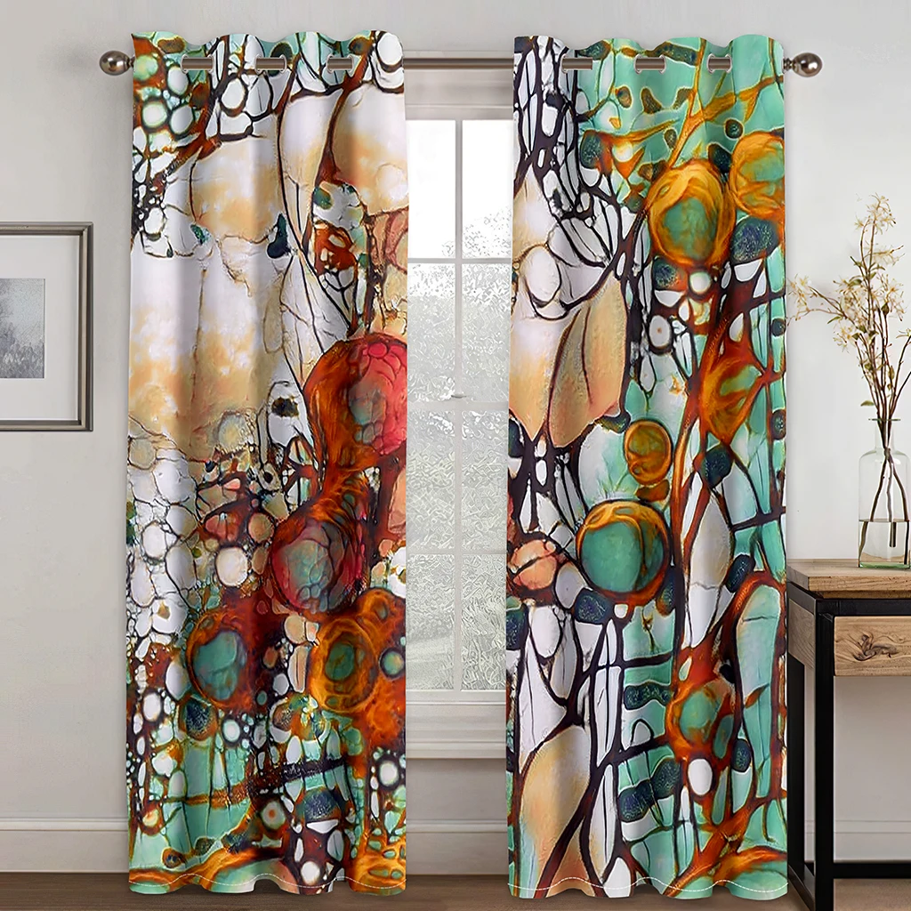 

Abstract Rich color pattern 3D digital printed curtain living room Bedroom home 90g polyester fiber material curtain two panels