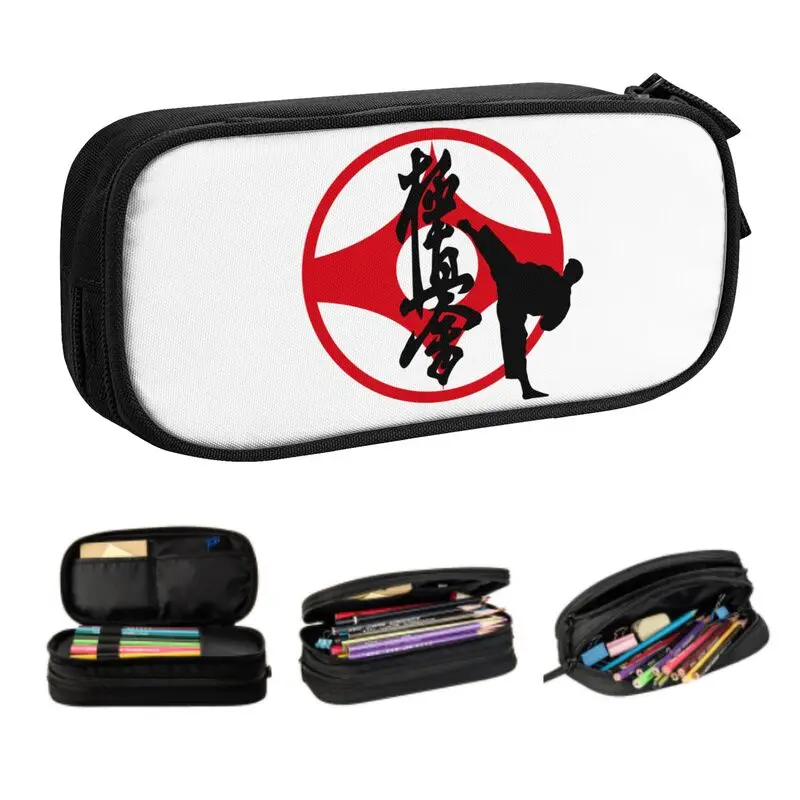 Customized Kyokushi Karate Cute Pencil Case Girls Boys Large Capacity Martial Arts Pencil Bag Student School