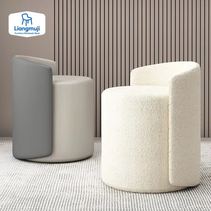 

Bedroom Makeup Chair with Backrest Small Household Light Luxury Vanity Stool Simple Stylish Dresser Chair Comfortable Seating