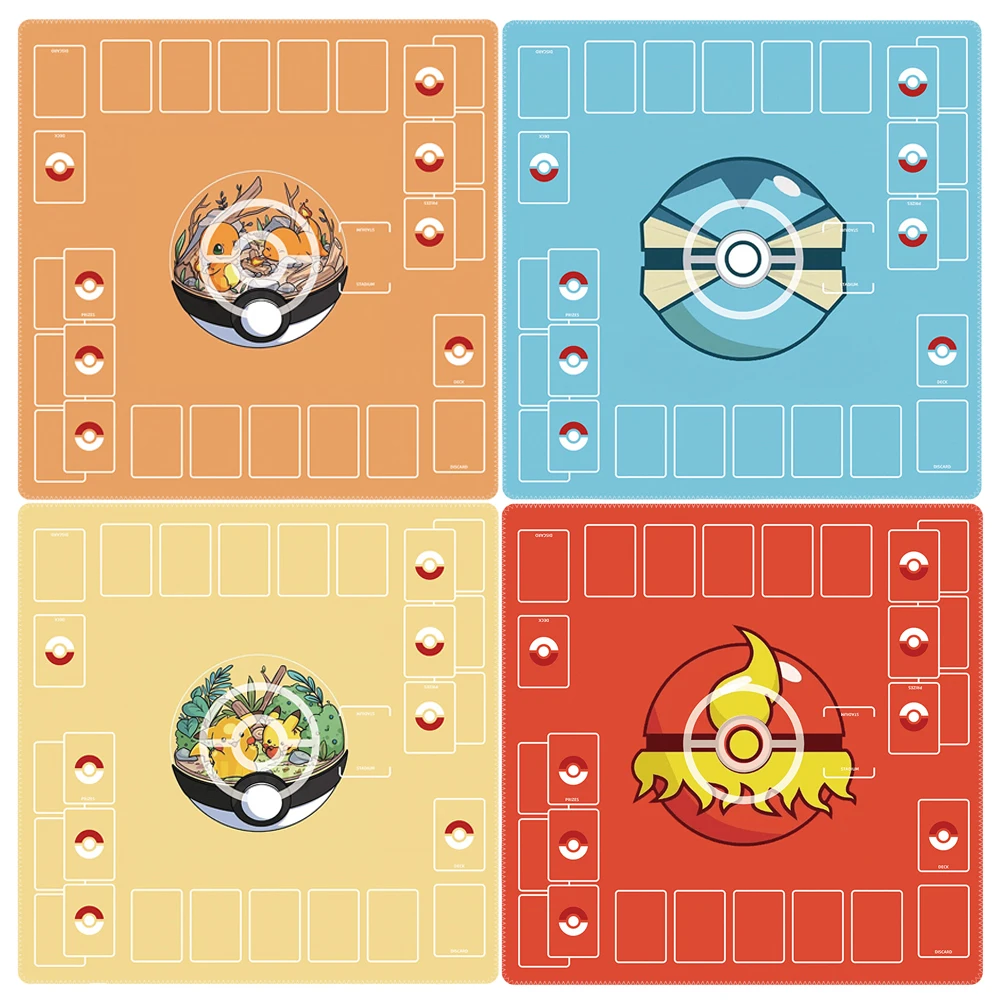 Pokemon PTCG Cute Kawaii Pikachu Bulbasaur Charmander Two Player Battle Dedicated Game Battle Card Mat Collection Card Gift Toy