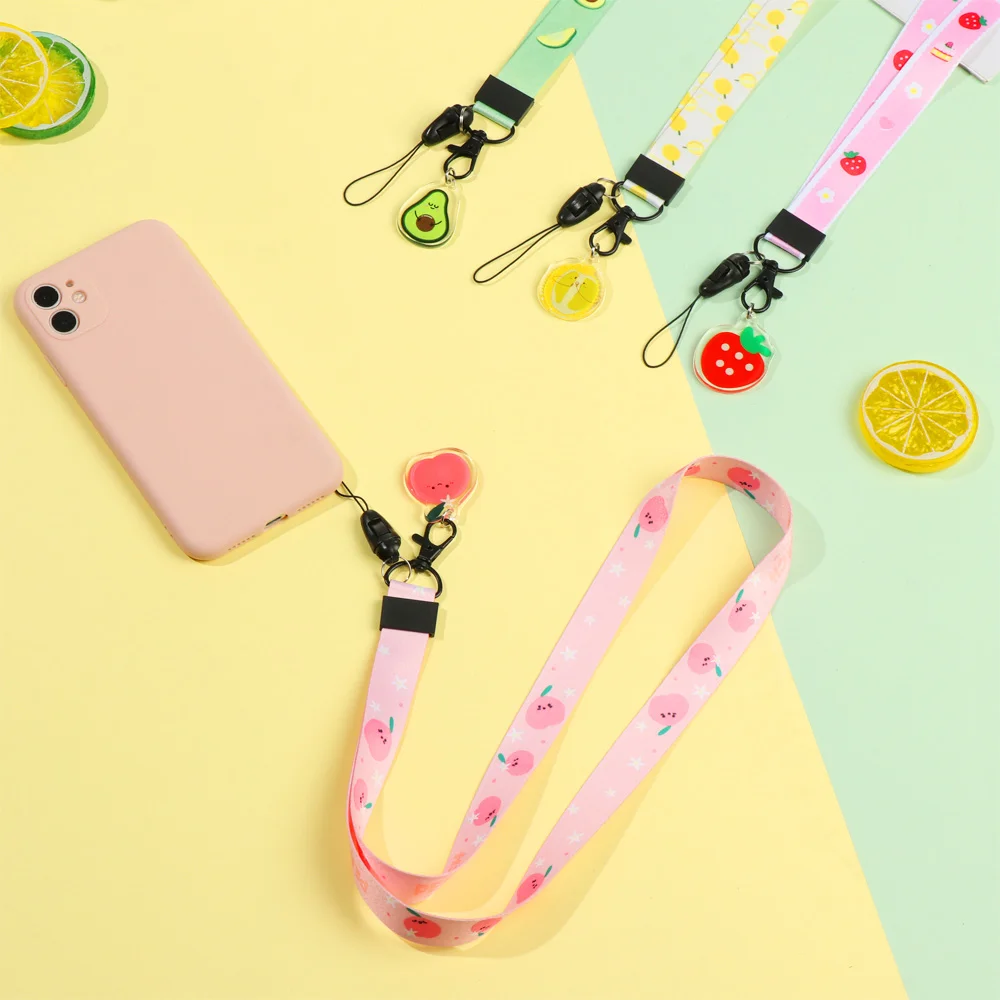 Fashion Fruit Neck Strap Key Lanyard ID Card Phone Key Chain Holder Women Badge Holder Card Cover Case Doctor Nurse Accessories