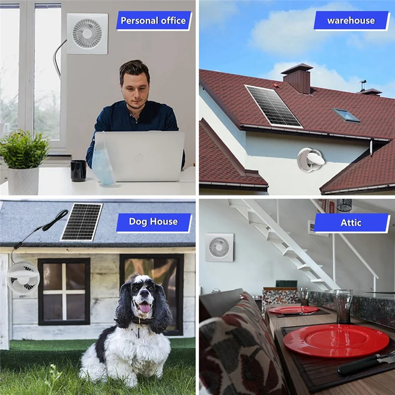 

AS95-Ventilation 6-Inch High-Speed Solar Silent Fan With 8W Panel Shed Solar Exhaust Fan For Chicken Coops,Greenhouses,Sheds B