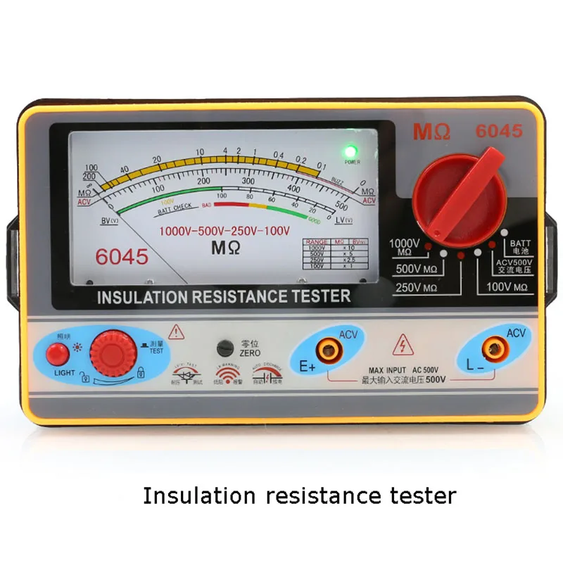 Pointer Multimeter Type Insulation Resistance Tester Megohmmeter Voltmeter 100-250-500-1000V Ground Resistance Meter