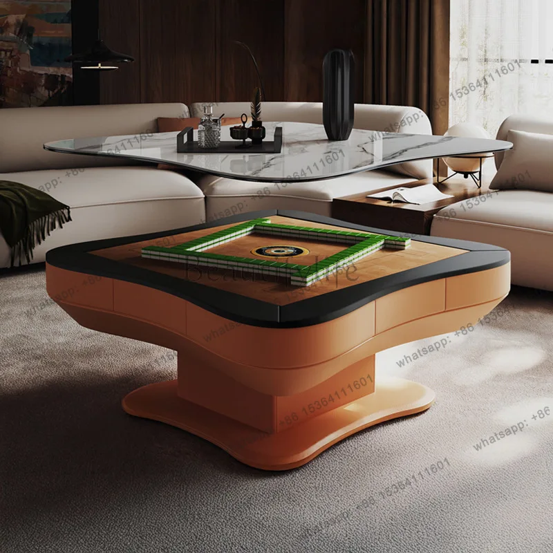 

yj9 Automatic mahjong table lifting coffee table multi-functional solid wood slate light luxury modern high-end home use