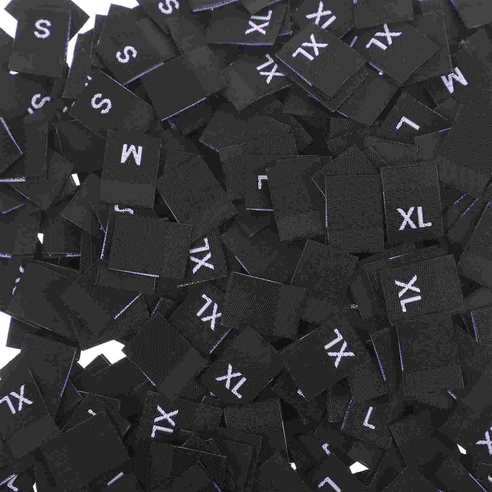 500 PCS Clothing Tags Size Label Labels Cut Sew Clothes Black Xs Garments Child