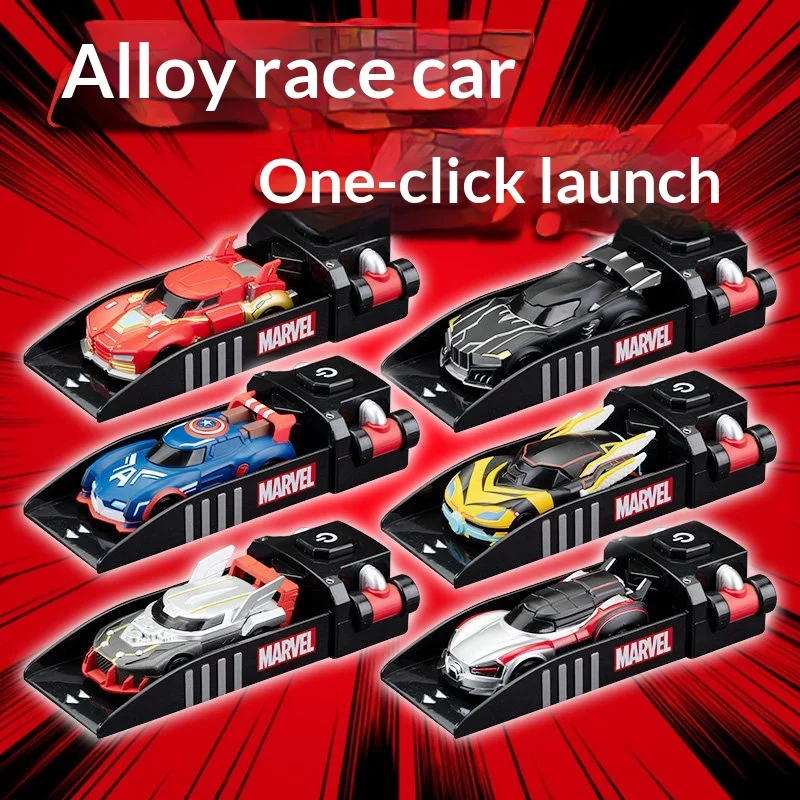 Marvel Racing Car Toy Collection Vehicle Play Alloy Eject Iron Man Christmas Gift Set Launcher Adult Decor Sports For Kids