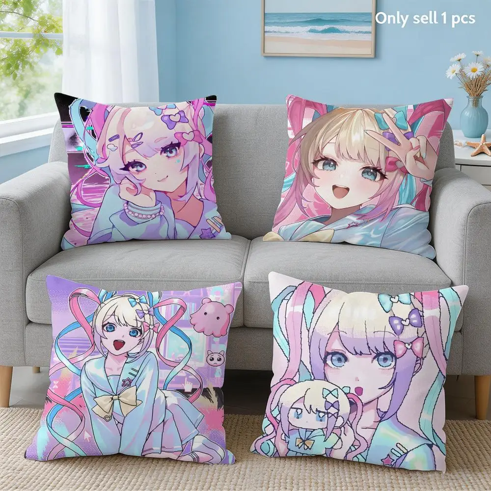 Game N-Needy Streamer Overload Cushion Cover Soft Short Plush Throw Pillow Cover Hidden Zipper Cutecore Sofa Bedroom Home Decor