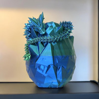 Carefully crafted 3D printed crystal dragon and dragon egg set, innovative design showcases unique charm