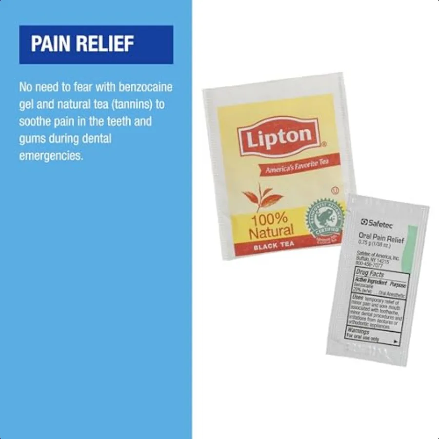 مجموعة أدوات طب الأسنان للسفر للعناية بالأسنان في حالات الطوارئ تتضمن شاي الأوراسول وتجويف مؤقت أكثر