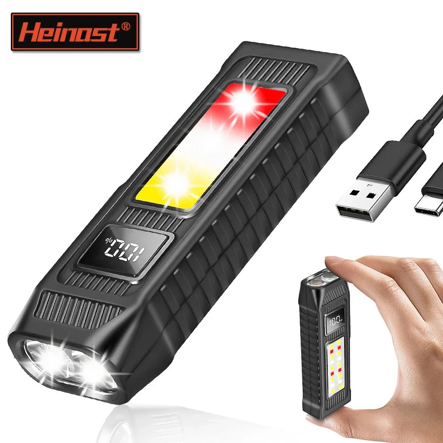 

High Power Flashlight Mini LED USB Rechargeable Tactical Flashlight with Strong Magnet Outdoor Portable Emergency Lighting Torch