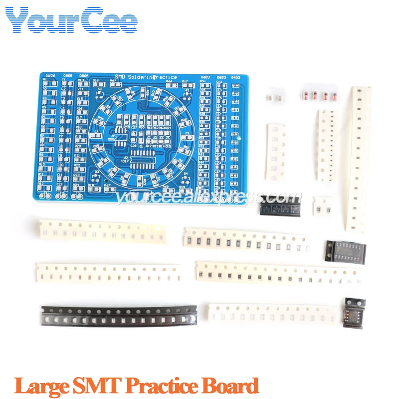 DIY SMT SMD Electronic Component Welding Practice Board PCB Soldering DIY Kit Skill Training Suit
