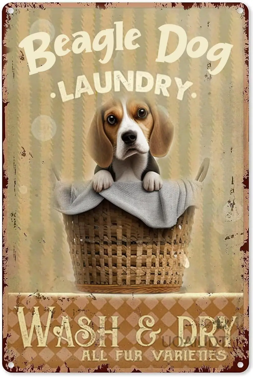 Retro Beagle Dog Metal Poster Beagle Dog Laundry Wash & Dry Metal Tin Signs Vintage Plaque Wall Decor Gift For Home Kitchen