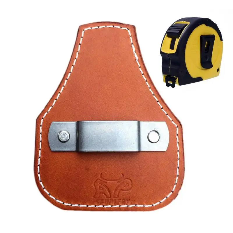 Imagem -02 - Eletricista Fita Medida Ferramenta Bolsa Cintura de Couro Bolsa Bolso Belt Holder Fita Métrica Padrão Canalizador Carpenter Bag