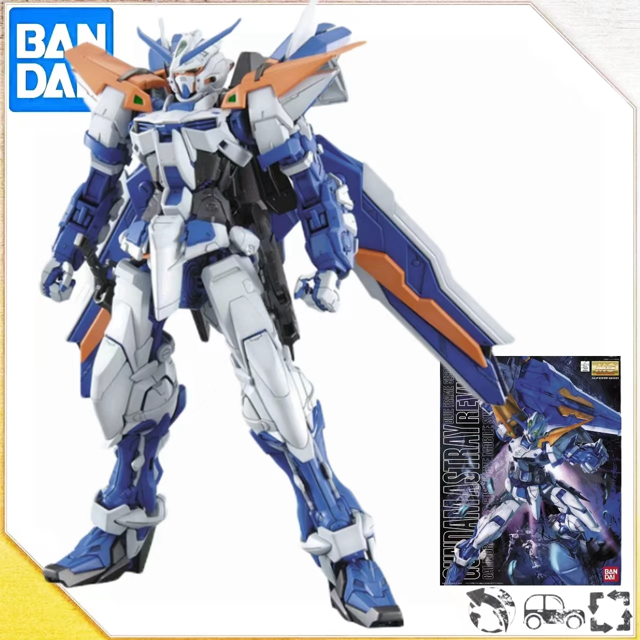 

Bandai MG 1/100 MBF-P03R 2ND GUNDAM Astray BLUE Frame Second Revise Assembly Model Action Toy Figures Children's Collection