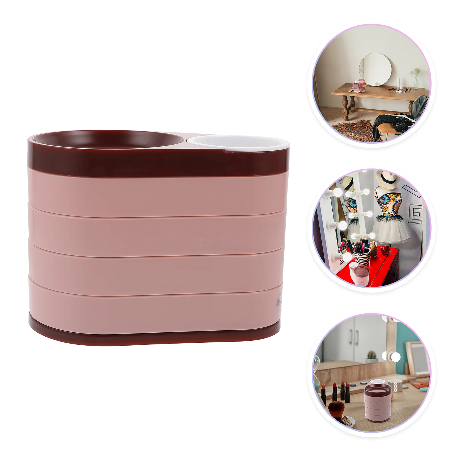

Rotatable Jewelry Box ABS Material Multi layer Storage Container for Makeup Brushes Pens Accessories ganizing Holder