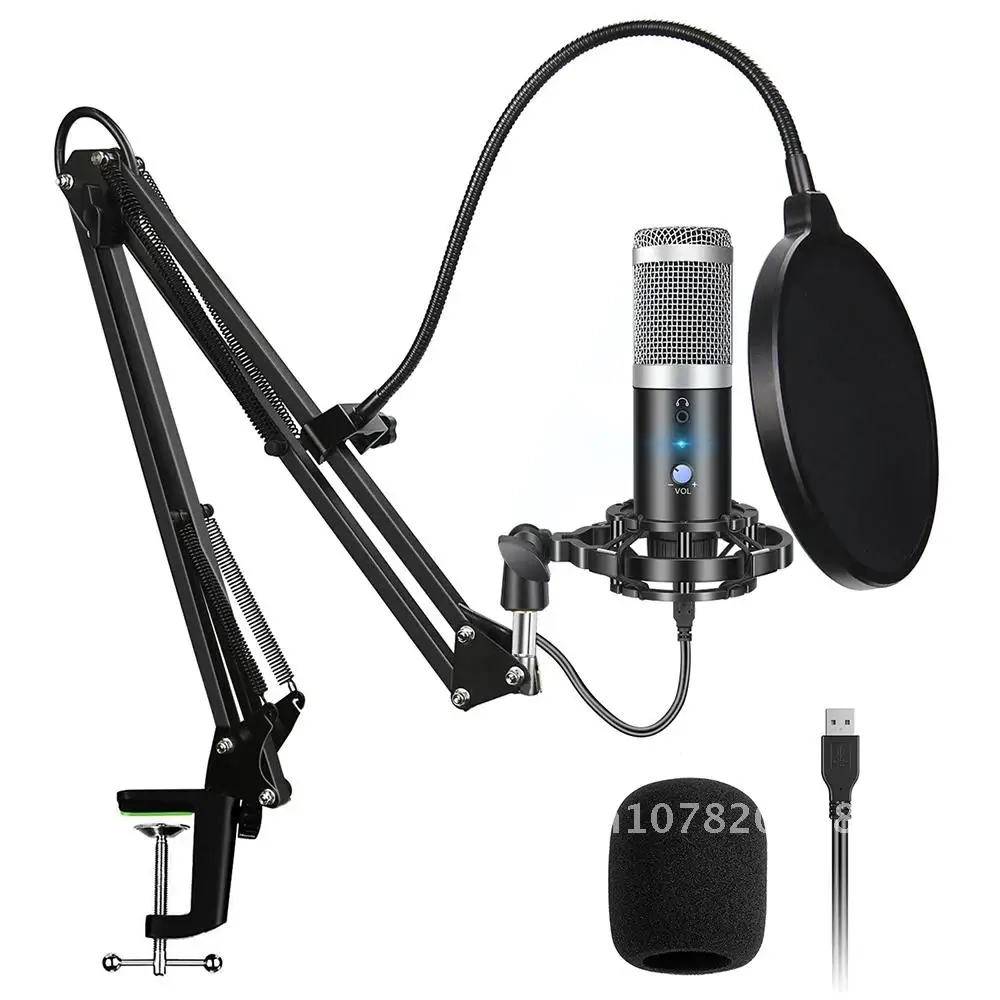 USB Microphone for Professional Computer Gaming and Karaoke Recording Studio, Condenser Mic for YouTube and Twitch Streaming