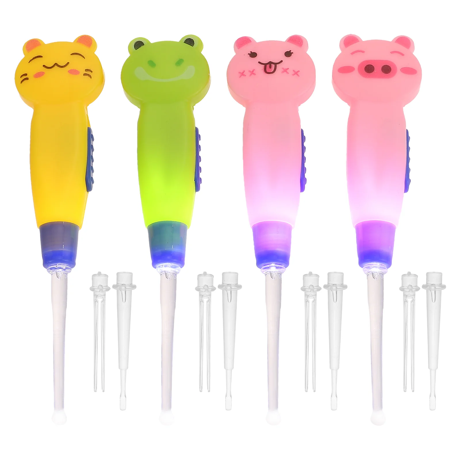 4 Pcs Animal Light Ear Spoon Baby Cleaner with Lights Wax Removal Tool Abs Kids Earwax Cartoon Cleaning