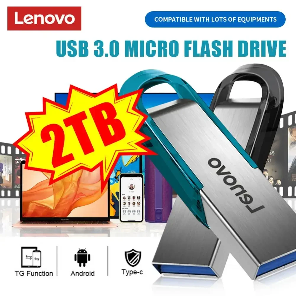 Lenovo-usb محرك فلاش ، سرعة عالية ، 2 1.2 ، 1 ، usb 3. 0 ، عصا ذاكرة ، gb ، قرص معدني للكمبيوتر الشخصي